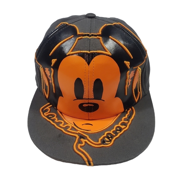 Disney Parks Mickey Mouse DJ Embroidered Baseball Hat Adult Size Flat Bill Cap - Picture 1 of 11